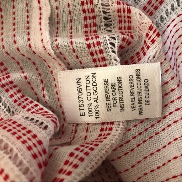En Crème Red White Striped Oversized Blouse M L - Picture 8 of 8